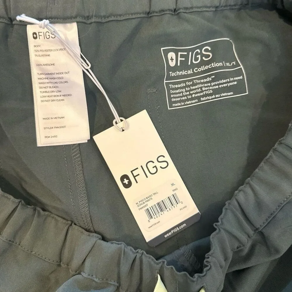 NWT Figs Men’s Pisco Scrub Pants | XL/T | Bonsai